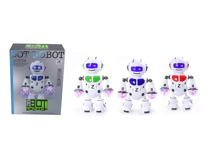 BO Pioneer Dancing Robot Toy with Lights and Music – Interactive Moving Robot, Battery Operated